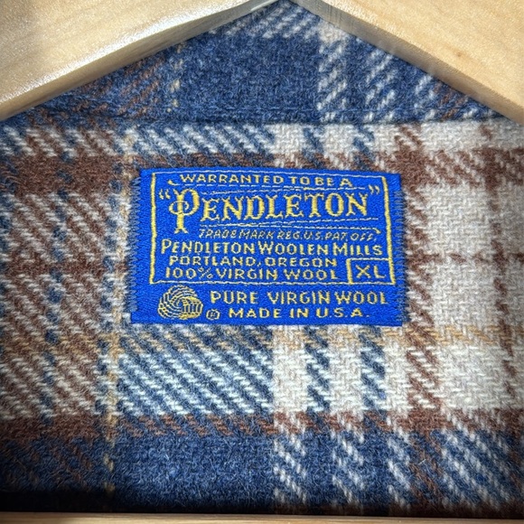 Pendleton Vintage 60's Mens XL Wool Check Plaid Flannel Thick Utility Jacket USA - Picture 3 of 12